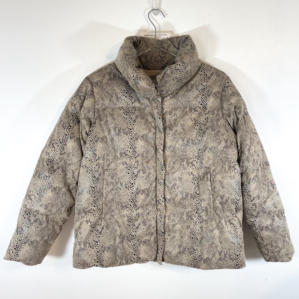 Tyler Boe Python Puffer Bomber Jacket Full Zip Wi… - image 3